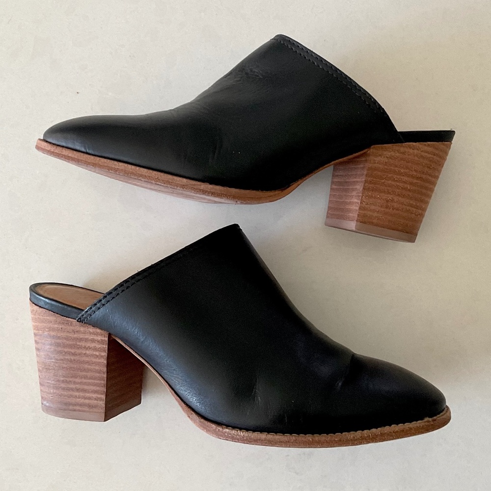 MADEWELL Harper Mule Black Leather Size 7 - Picture 2 of 7